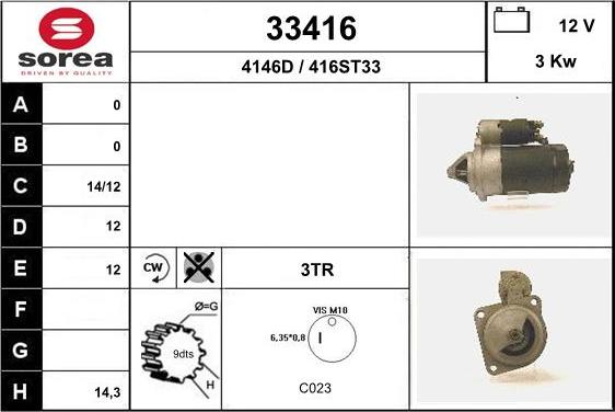 EAI 33416 - Motorino d'avviamento autozon.pro