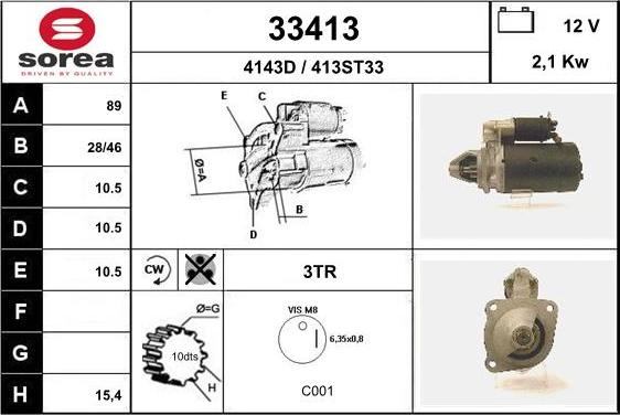 EAI 33413 - Motorino d'avviamento autozon.pro