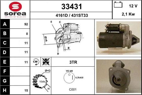 EAI 33431 - Motorino d'avviamento autozon.pro