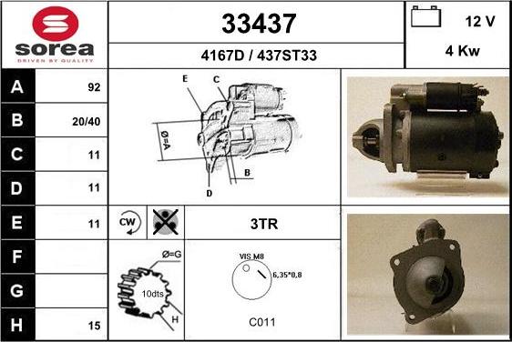 EAI 33437 - Motorino d'avviamento autozon.pro