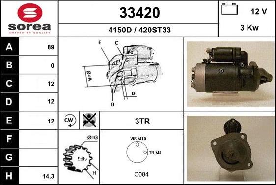 EAI 33420 - Motorino d'avviamento autozon.pro