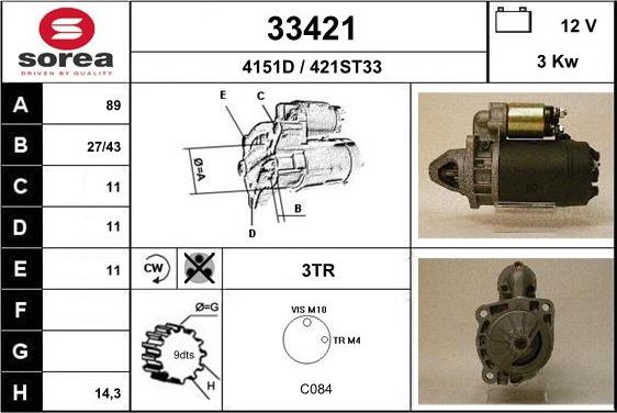 EAI 33421 - Motorino d'avviamento autozon.pro