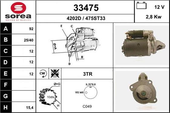 EAI 33475 - Motorino d'avviamento autozon.pro