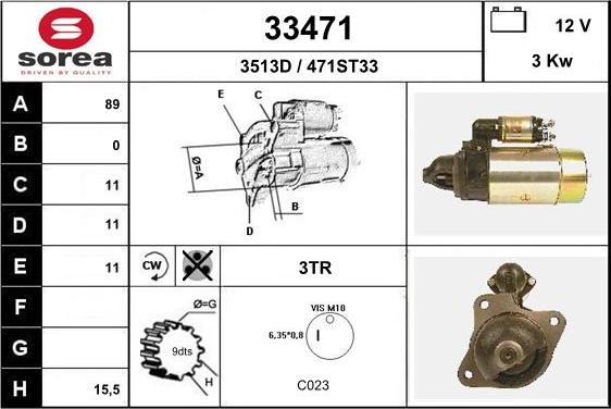 EAI 33471 - Motorino d'avviamento autozon.pro