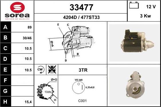 EAI 33477 - Motorino d'avviamento autozon.pro