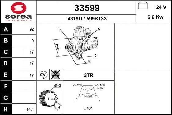 EAI 33599 - Motorino d'avviamento autozon.pro