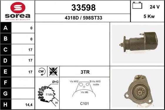 EAI 33598 - Motorino d'avviamento autozon.pro