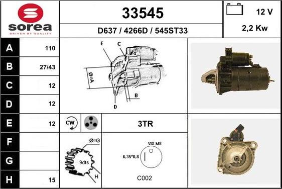 EAI 33545 - Motorino d'avviamento autozon.pro