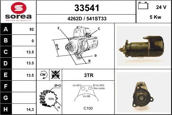 EAI 33541 - Motorino d'avviamento autozon.pro