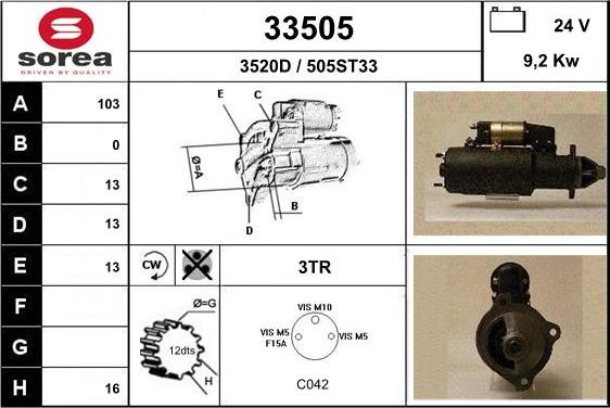 EAI 33505 - Motorino d'avviamento autozon.pro