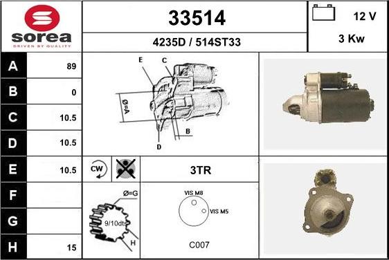 EAI 33514 - Motorino d'avviamento autozon.pro