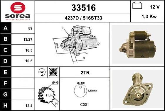 EAI 33516 - Motorino d'avviamento autozon.pro