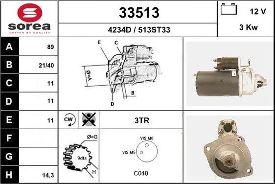 EAI 33513 - Motorino d'avviamento autozon.pro