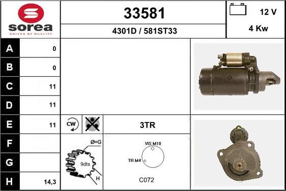 EAI 33581 - Motorino d'avviamento autozon.pro