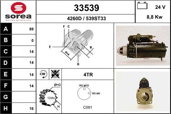 EAI 33539 - Motorino d'avviamento autozon.pro