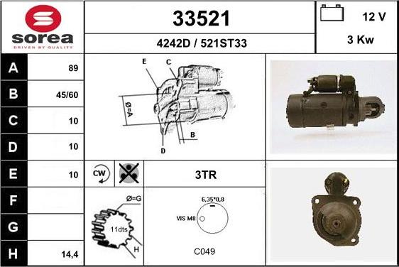 EAI 33521 - Motorino d'avviamento autozon.pro