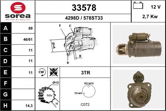 EAI 33578 - Motorino d'avviamento autozon.pro