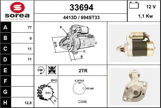 EAI 33694 - Motorino d'avviamento autozon.pro