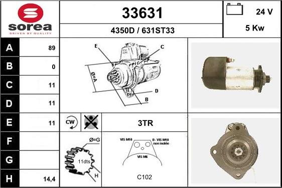 EAI 33631 - Motorino d'avviamento autozon.pro