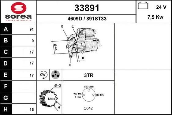 EAI 33891 - Motorino d'avviamento autozon.pro