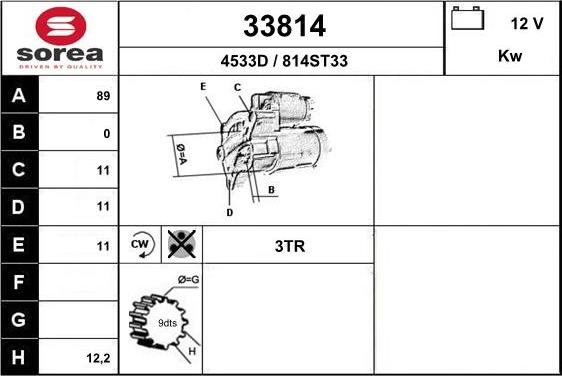 EAI 33814 - Motorino d'avviamento autozon.pro