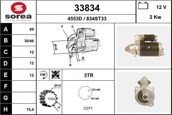 EAI 33834 - Motorino d'avviamento autozon.pro