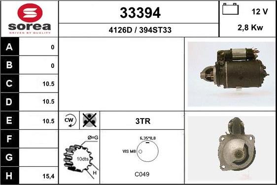 EAI 33394 - Motorino d'avviamento autozon.pro