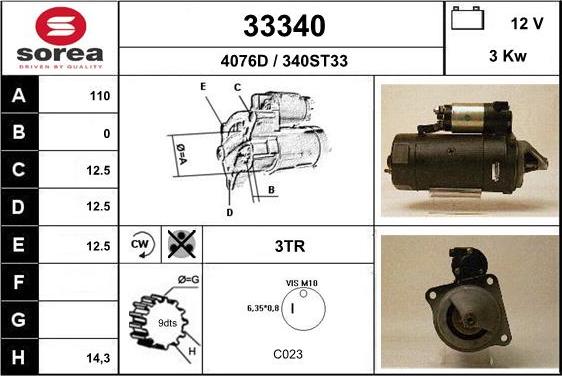 EAI 33340 - Motorino d'avviamento autozon.pro