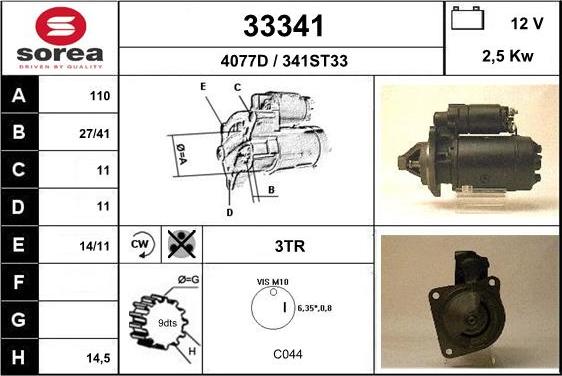 EAI 33341 - Motorino d'avviamento autozon.pro