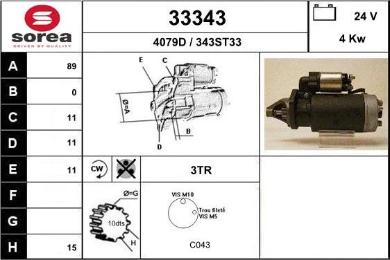 EAI 33343 - Motorino d'avviamento autozon.pro