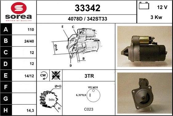 EAI 33342 - Motorino d'avviamento autozon.pro