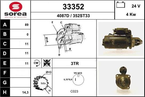 EAI 33352 - Motorino d'avviamento autozon.pro