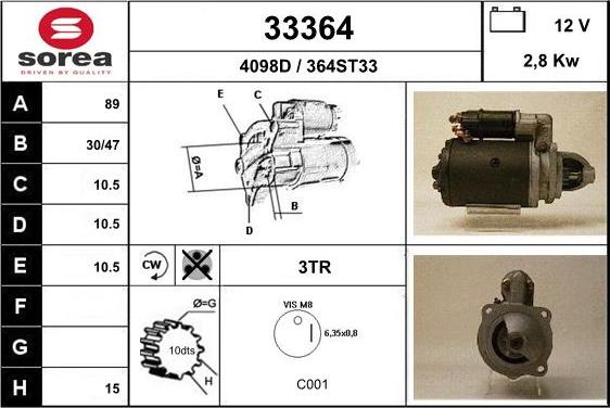 EAI 33364 - Motorino d'avviamento autozon.pro