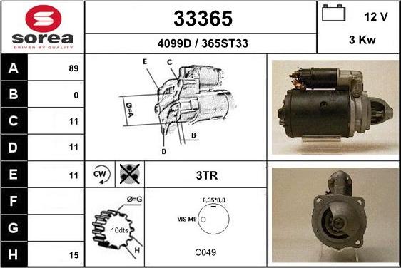 EAI 33365 - Motorino d'avviamento autozon.pro