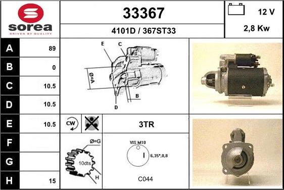 EAI 33367 - Motorino d'avviamento autozon.pro