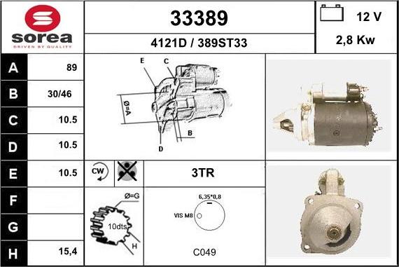 EAI 33389 - Motorino d'avviamento autozon.pro