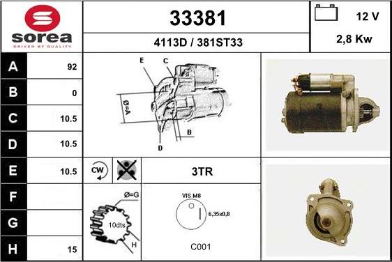 EAI 33381 - Motorino d'avviamento autozon.pro