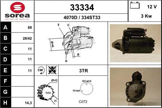 EAI 33334 - Motorino d'avviamento autozon.pro