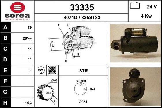 EAI 33335 - Motorino d'avviamento autozon.pro