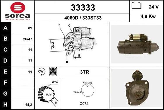 EAI 33333 - Motorino d'avviamento autozon.pro