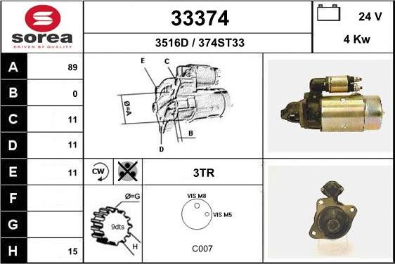 EAI 33374 - Motorino d'avviamento autozon.pro