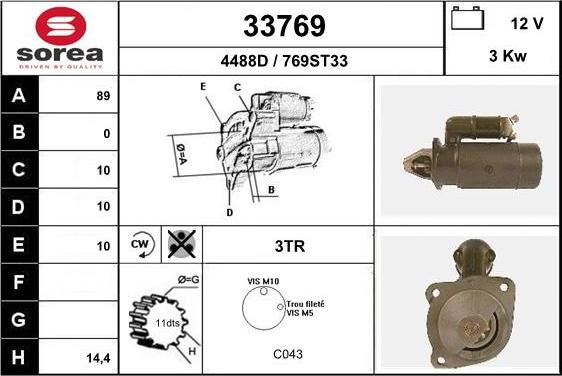 EAI 33769 - Motorino d'avviamento autozon.pro