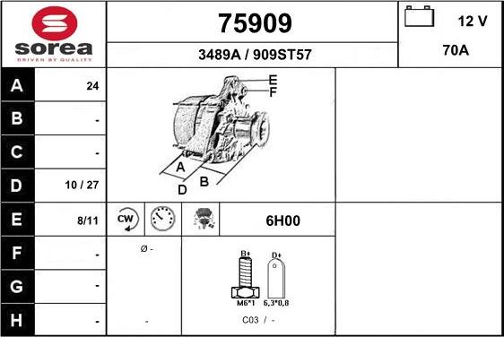 EAI 75909 - Alternatore autozon.pro