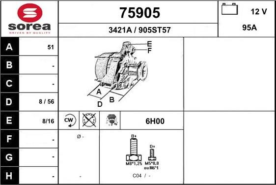 EAI 75905 - Alternatore autozon.pro