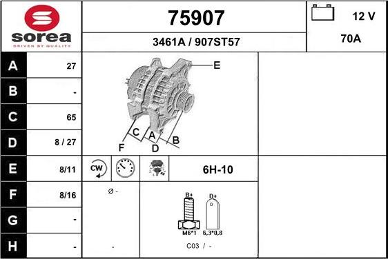 EAI 75907 - Alternatore autozon.pro