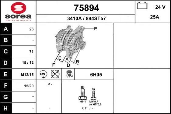 EAI 75894 - Alternatore autozon.pro