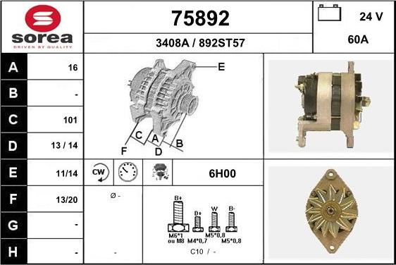 EAI 75892 - Alternatore autozon.pro