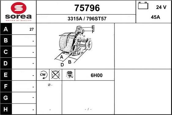 EAI 75796 - Alternatore autozon.pro