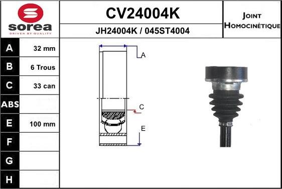 EAI CV24004K - Kit giunti, Semiasse autozon.pro