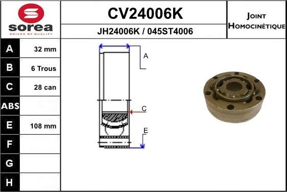 EAI CV24006K - Kit giunti, Semiasse autozon.pro